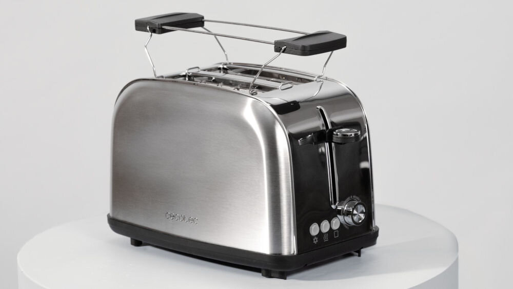Toster CECOTEC ToastinTime 850 Inox klasyczny design eleganckie wykończenie stal nierdzewna funkcjonalny sprzęt stylowy dodatek wyjątkowy wygląd trwałość pasuje do każdego wnętrza
