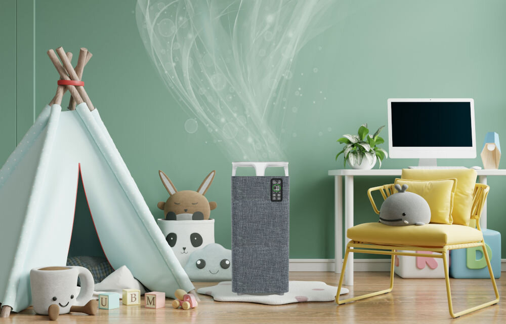 Oczyszczacz powietrza WEBBER AP8800 technologia filtracji skuteczne usuwanie 99,9% cząsteczek pyły alergeny zanieczyszczenia elegancki design funkcjonalność zdrowie swoje i swoich bliskich wzbogacanie estetyki wnętrz