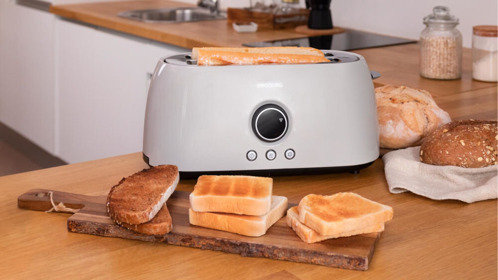 Toster CECOTEC ClassicToast 15000 Extra Double Beżowy moc 1500 W wysoka moc równomierne rozprowadzanie ciepła wypieczone na całej powierzchni skrócony czas przygotowywania tostów doskonały smak i chrupkość
