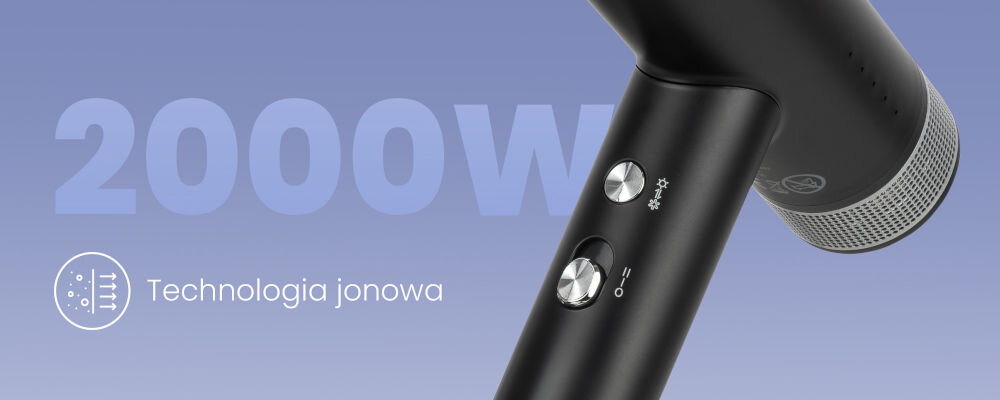 Suszarka HUMANAS AirTouch HD-AT03 2000W silnik moc 2000 W szybkie efektywne suszenie minimalizowanie ryzyka uszkodzenia włosów wydajność włosy krótkie długie gęste komfort skuteczność