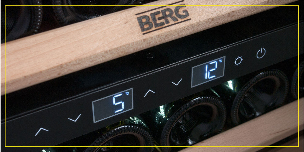 Chłodziarka do wina BERG BRGSW24 Regulacja temperatury dostosowanie warunków białe czerwone wino od 5 do 20°C