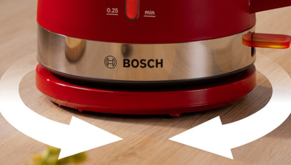 Czajnik BOSCH MyMoment TWK4M224 Czerwony Obrotowa podstawa 360 stopni  elastyczność użytkowania
