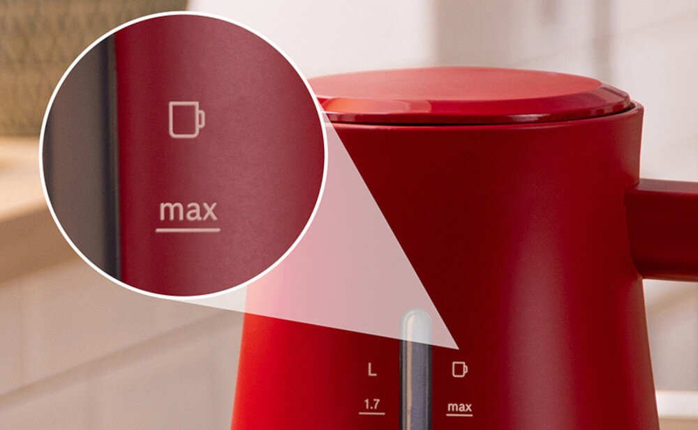 Czajnik BOSCH MyMoment TWK4M224 Czerwony Wskaźnik poziomu wody oszczędność pojemność