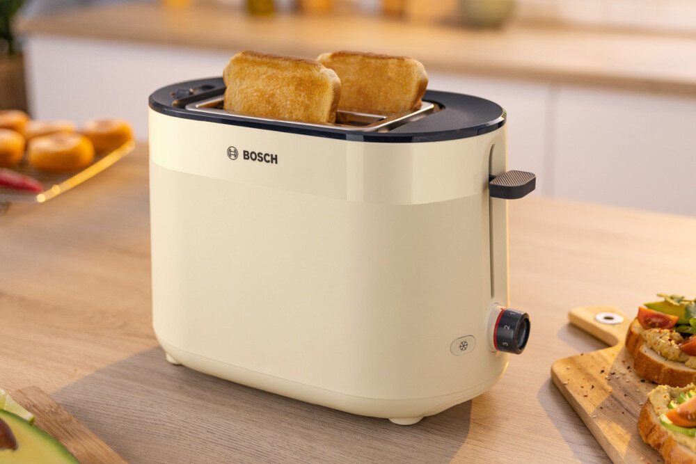 Toster BOSCH TAT2M127 Automatyczne wyłączanie kontrola proces opiekanie wyłączenie śniadania