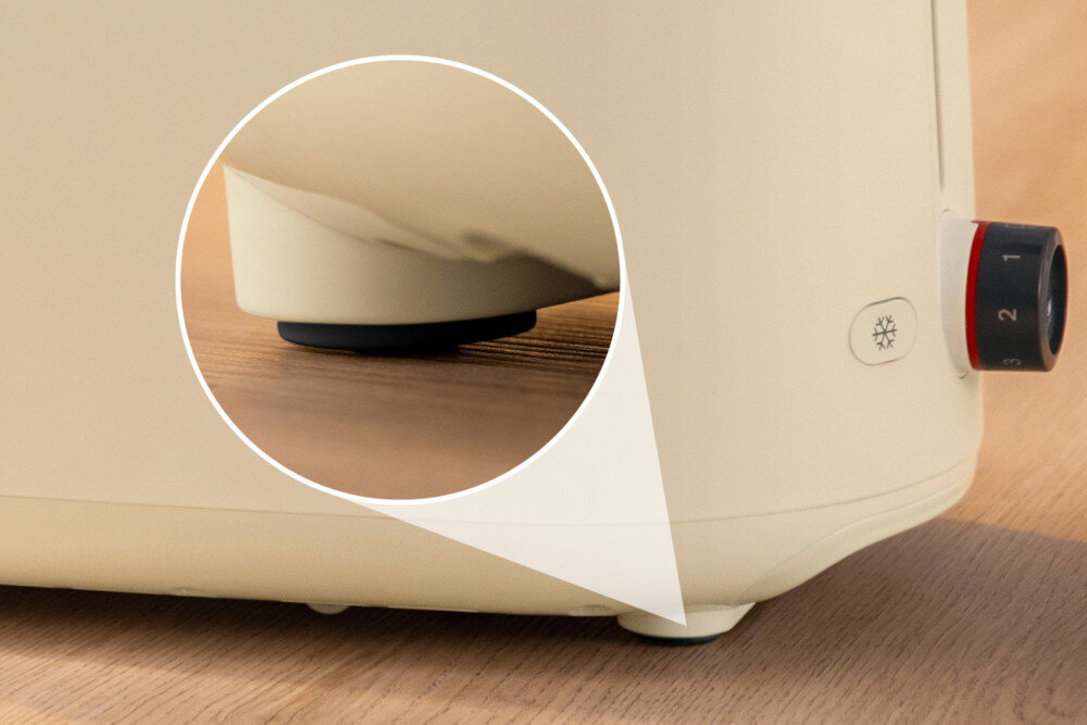 Toster BOSCH TAT2M127 Bezpieczeństwo podczas pracy Gumowe nóżki podstawa