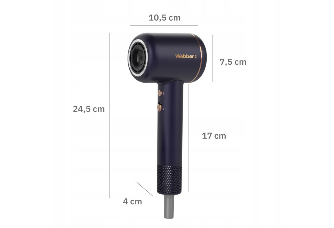 WEBBER HD-1698 3in1 ēteriskās eļļas Venta matu fēns Kompakta dizaina izmēri viegli uzglabājami komfortabla matu kopšana