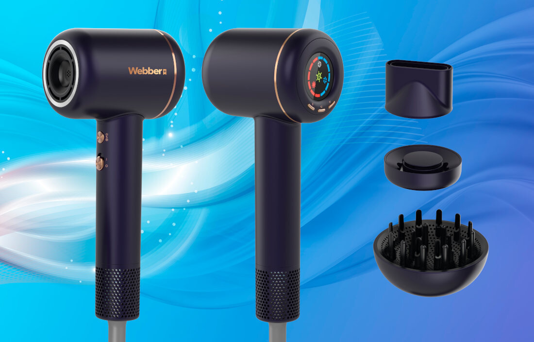 WEBBER HD-1698 3in1 ēteriskās eļļas Venta matu žāvētājs Pastāvīga temperatūra Siltuma kontroles funkcija novērš matu bojājumus
