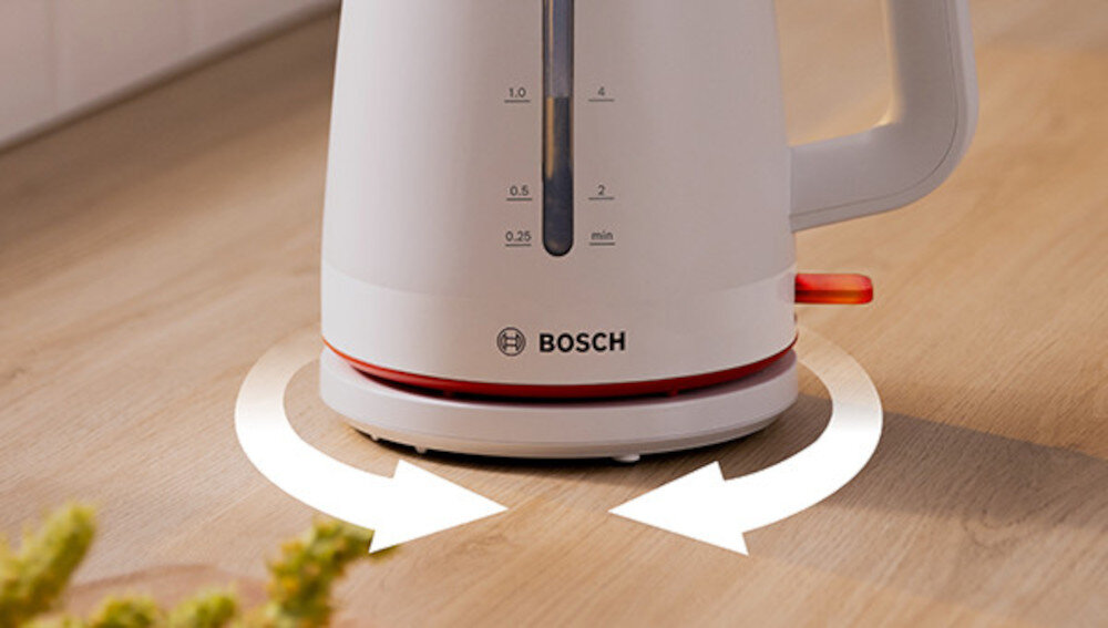 Czajnik BOSCH MyMoment TWK3M121 Biały Obrotowa podstawa 360 stopni elastyczność użytkowania
