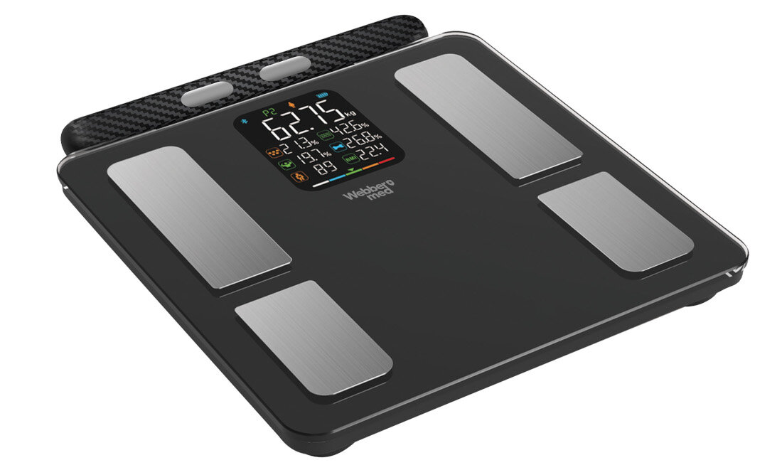 Waga WEBBER IF2825A sensor G dokładnośc pomiarów precyzja do 10 g monitorowanie najmniejszych zmian w masie ciała dostosowanie diety i treningów dla osób wymagających dużej precyzji w pomiarach sportowcy osoby na diecie