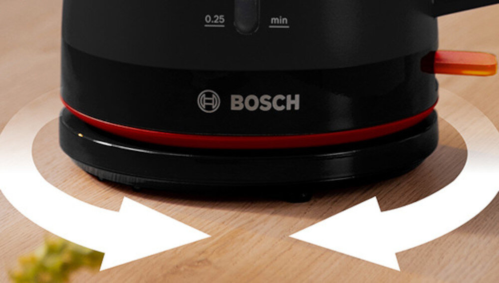 Czajnik BOSCH MyMoment TWK3M123 Czarny Obrotowa podstawa 360 stopni  elastyczność użytkowania