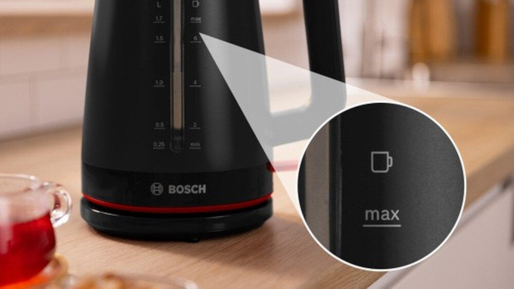 Czajnik BOSCH MyMoment TWK3M123 Czarny Wskaźnik poziomu wody oszczędność pojemność