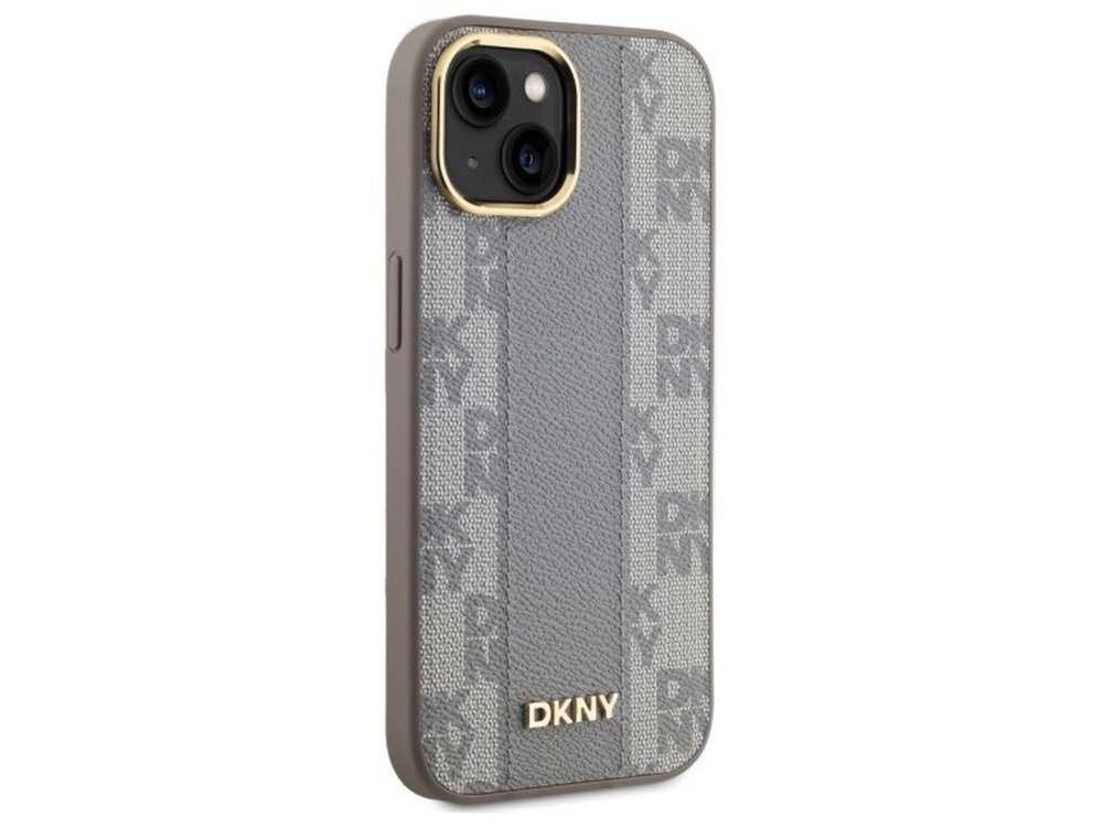 Etui DKNY Leather Checkered wygodny chwyt łatwy dostęp do portów, przycisków aparatu wycięcia