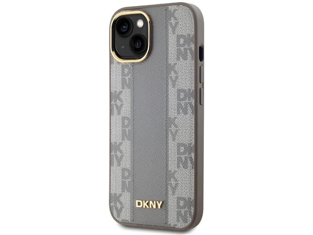 Etui DKNY Leather Checkered Wbudowane magnesy technologią MagSafe ładowarek bezprzewodowych akcesoriów MagSafe