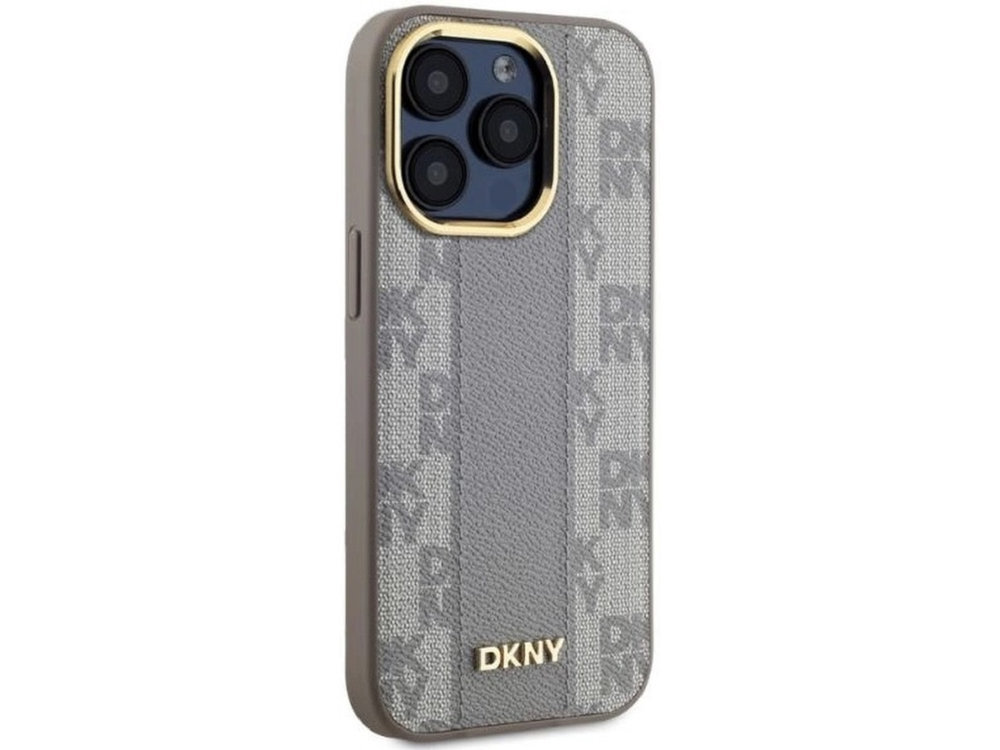 Etui DKNY Leather Checkered Wbudowane magnesy technologią MagSafe ładowarek bezprzewodowych akcesoriów MagSafe