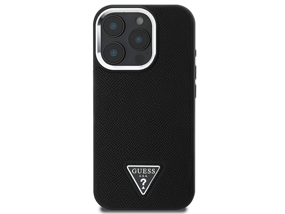 Etui GUESS Grained Triangle MagSafe
                boki montaż krawędzie zabezpieczenie magsafe ładowanie