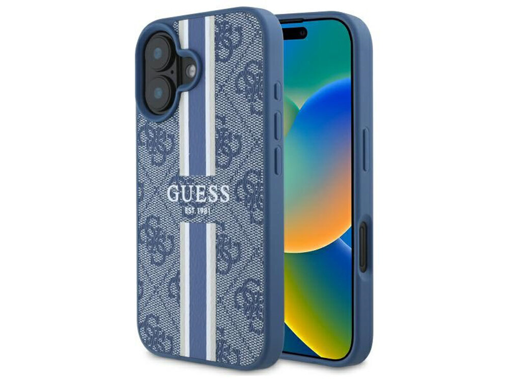 Etui GUESS 4G Printed Stripes MagSafe
                pokrowiec case etui rozwiązania design elegancja funkcjonalność boki montaż krawędzie zabezpieczenie MagSafe magnes ładowanie ochrona