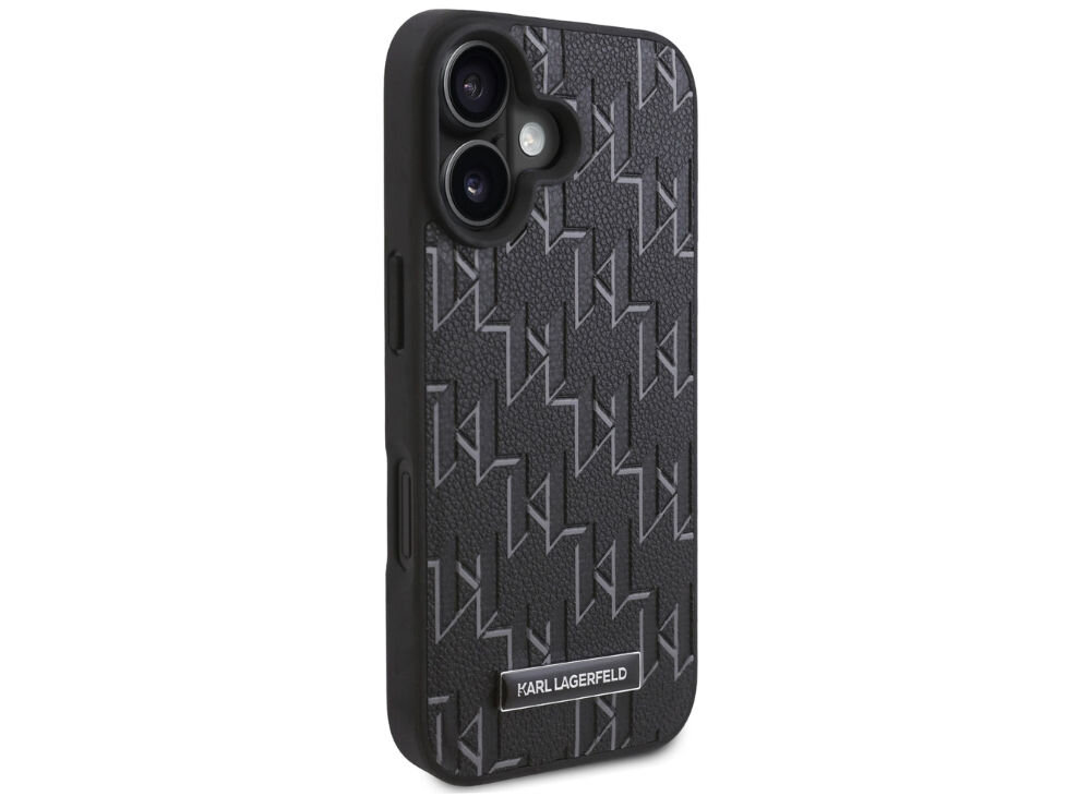 Etui KARL LAGERFELD Hot Stamp MagSafe do Apple iPhone 16 Plus Czarny
            eleganckie wykończenie efekt Hot Stamp minimalistyczny projekt wzbogacony o delikatne detale metalowa naszywka z logo Karla Lagerfelda kompatybilność z MagSafe szybkie ładowanie możliwość korzystania z magnetycznych akcesoriów