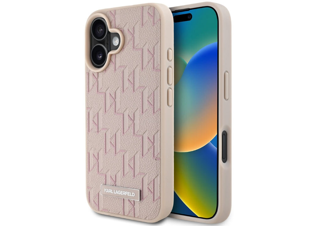Etui KARL LAGERFELD Hot Stamp MagSafe do Apple iPhone 16 różowy
            etui case pokrowiec plecki