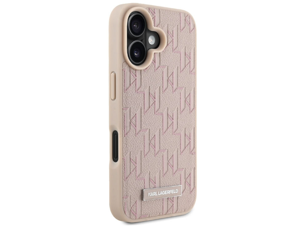 Etui KARL LAGERFELD Hot Stamp MagSafe do Apple iPhone 16 różowy
            eleganckie wykończenie efekt Hot Stamp minimalistyczny projekt wzbogacony o delikatne detale metalowa naszywka z logo Karla Lagerfelda kompatybilność z MagSafe szybkie ładowanie możliwość korzystania z magnetycznych akcesoriów