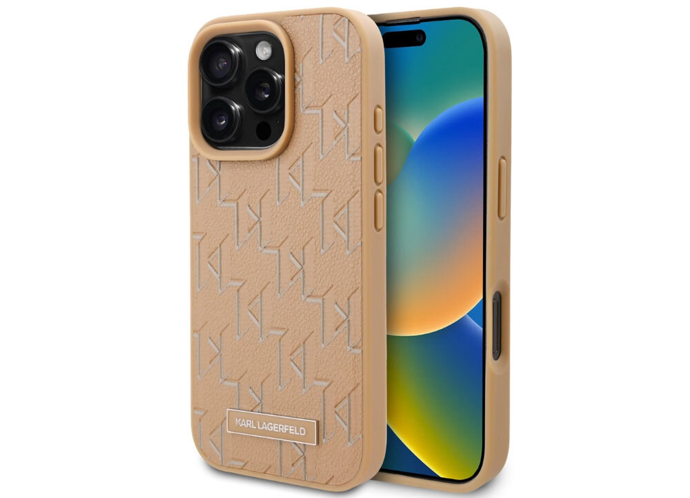 Etui KARL LAGERFELD Hot Stamp MagSafe do Apple iPhone 16 Pro Max beżowy
            etui case pokrowiec plecki