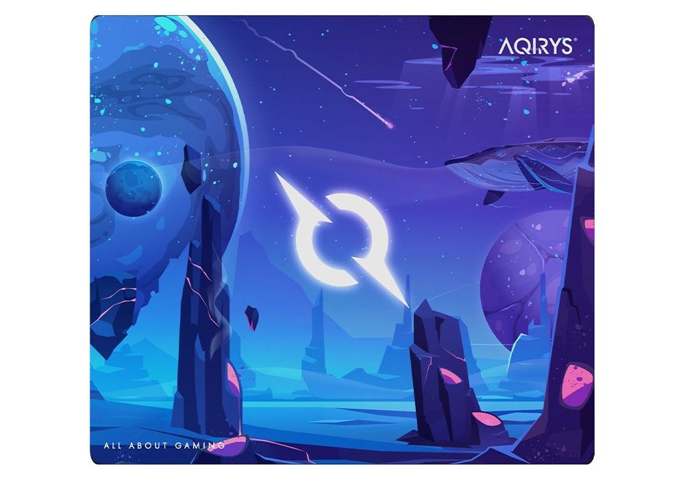 Podkładka AQIRYS Kraken AQIRYS Kraken Powierzchnia z mikrofibry czujnika optycznego lub laserowego jednolita faktura - podkładka od góry na białym tle