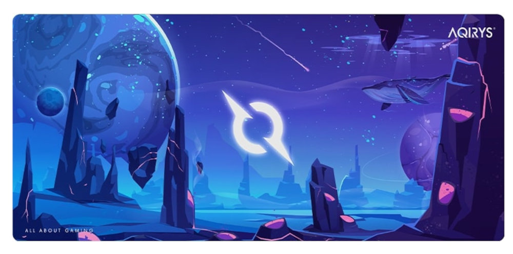 Podkładka AQIRYS Kraken AQIRYS Kraken Powierzchnia z mikrofibry czujnika optycznego lub laserowego jednolita faktura - podkładka od góry na białym tle