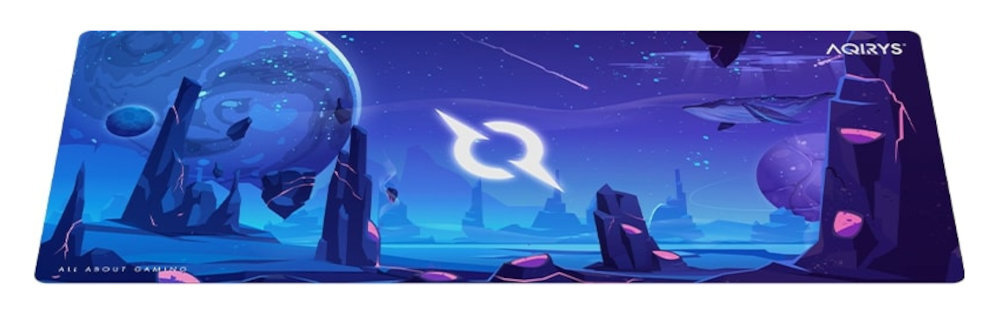 Podkładka AQIRYS Kraken Wodoodporna powłoka zabrudzenia można usunąć wilgotną ściereczką - podkładka od góry pod skosem na białym tle