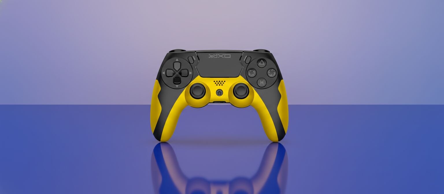 czarno-zółty pad Yaxo Hornet Fury na fioletowym tle