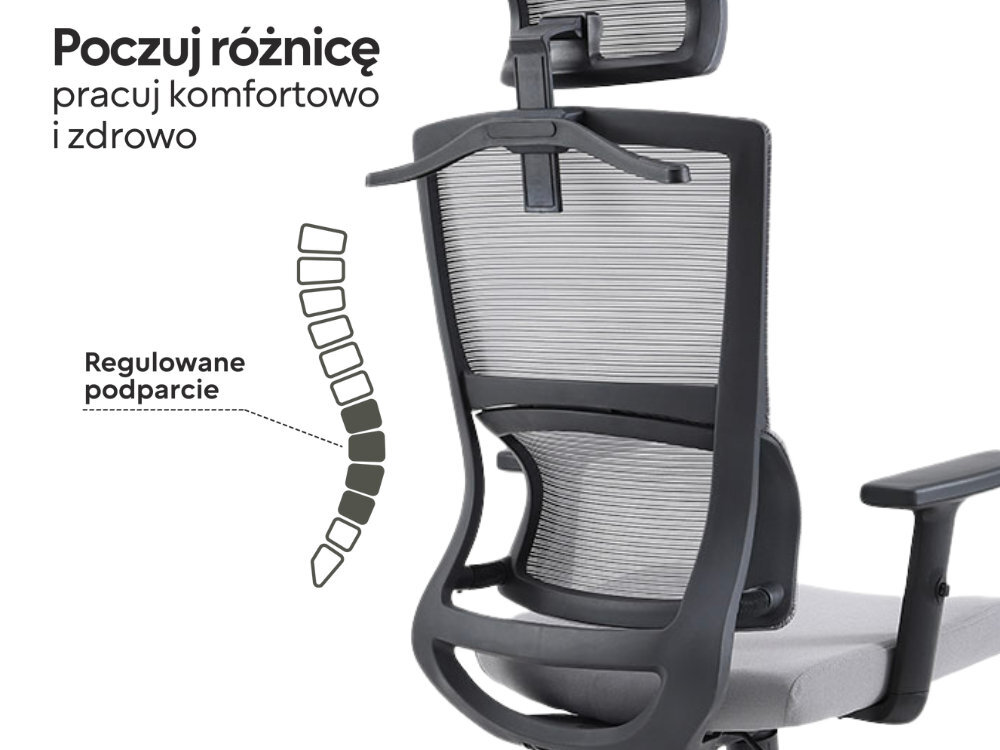 KENOKO Oribu Wbudowane, regulowane podparcie lędźwiowe nylonowej ramie redukuje napięcie i ból