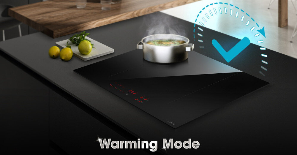 Płyta indukcyjna ELICA NikolaTesla Alpha B BL A 78 wolne gotowanie delikatne potrawy świeżość smak podgrzewanie utrzymywać temperaturę