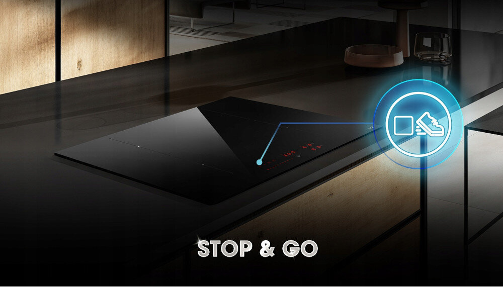 Płyta indukcyjna ELICA NikolaTesla Alpha B BL A 78 Stop&Go zatrzymanie wstrzymanie gotowania pauza