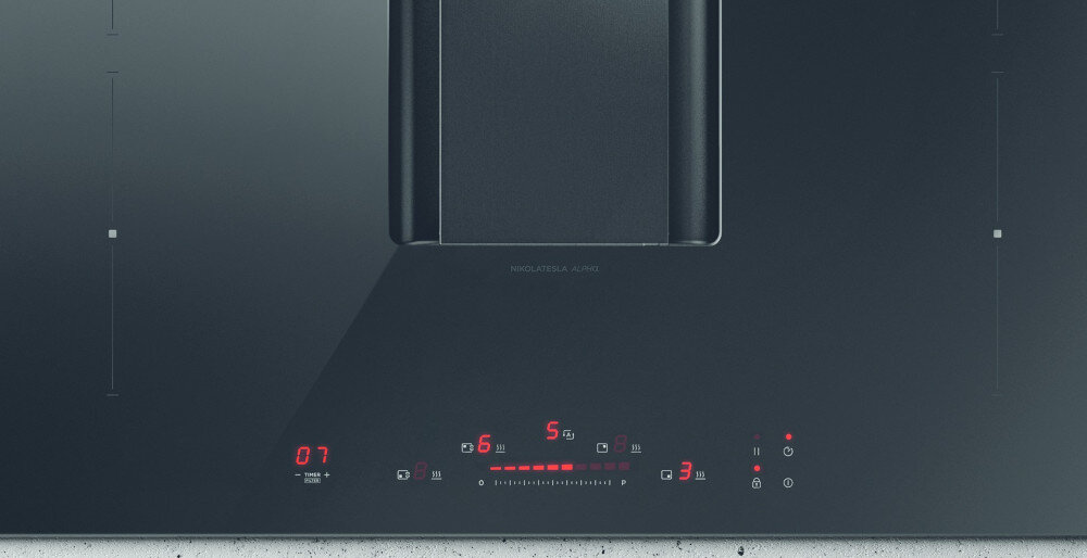 Płyta indukcyjna ELICA NikolaTesla Alpha B BL A 78 dotykowe sterowanie suwak panel ustawienia temperatura funkcje
