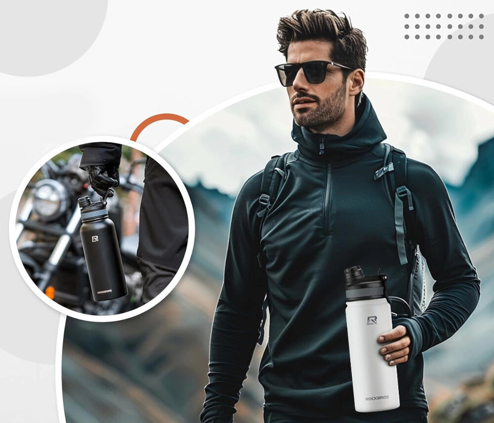 Bidon ROCKBROS 35210029005 530 ml Biały uszko do przenoszenia latwe uzytkowanie wygodne przenoszenie w rece mozliwosc przypiecia do torby roweru