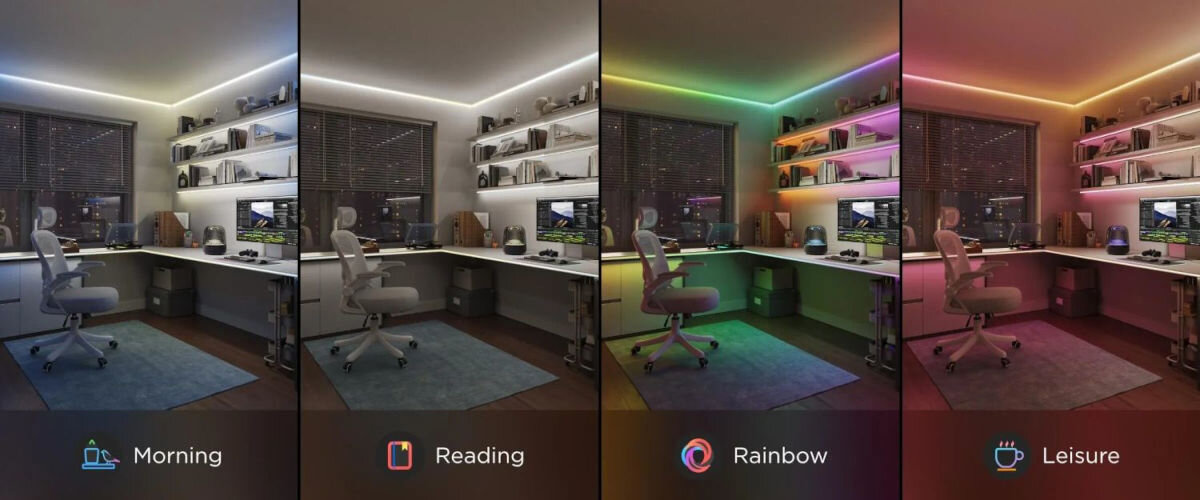 Taśma LED GOVEE Strip Lights Pro H61E5 3 m WiFi/Bluetooth, Alexa, Wi-Fi, głosowe, stabilne, 4 wizualizacje zdjęć z różnym tonem kolorów