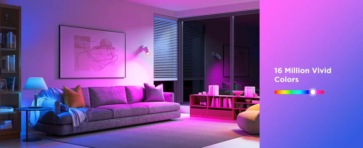 Inteligentna żarówka LED GOVEE B600D3C1 4.8W GU10 Wi-Fi/Bluetooth, 220V, 25k h, sieć, instalacja, Salon z 16 milionami kolorów oświetlenia LED.