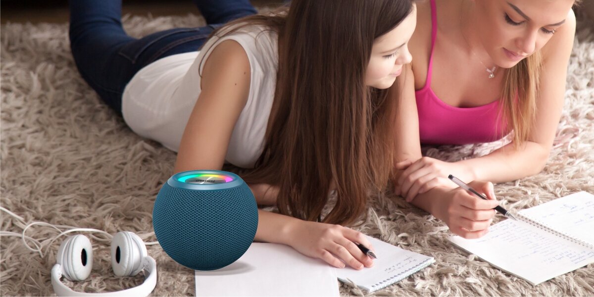 Głośnik mobilny HAMA Ballshape 3.0 - Głośnik na każdą okazję, głośnik leżący na ziemi, słuchawki, dziewczyny uczące się na podłodze