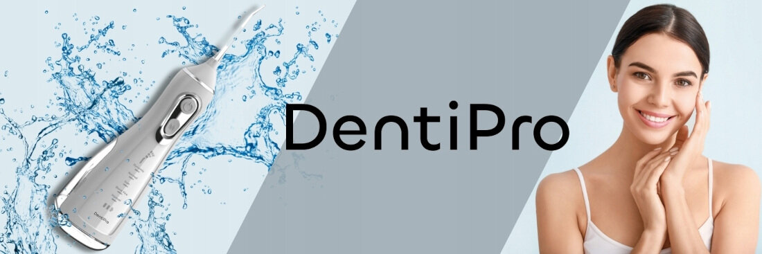 Irygator do zębów ALPHA DentiPro SWF-01 Biały Pielęgnacja jamy ustnej wygląd design tło prezentacja wizualizacja