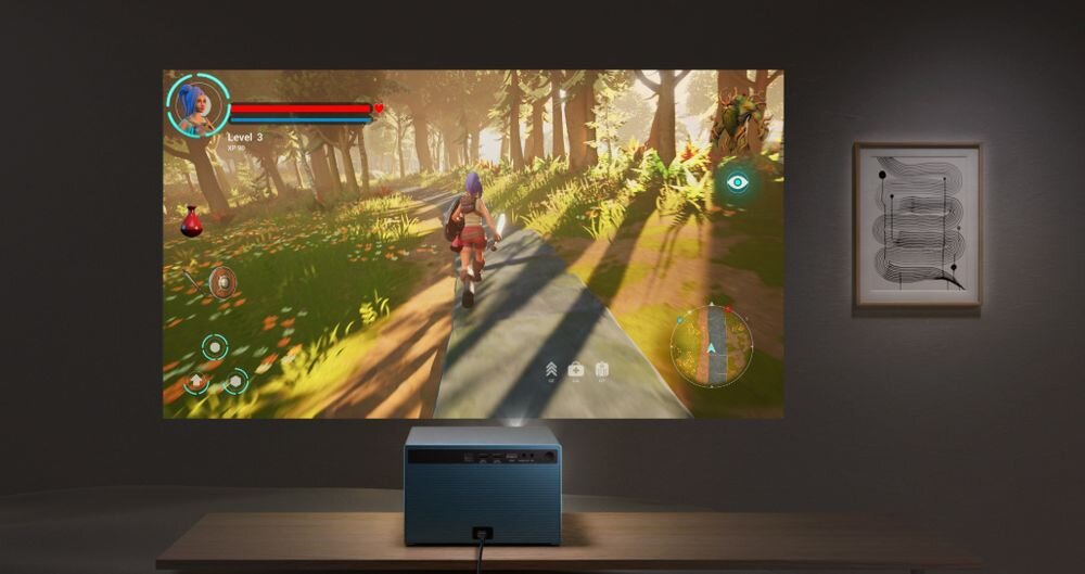 Projektor VIEWSONIC LX60HD Full HD, automatyczne omijanie przeszkód, wykrywanie roślin i obrazów, projektor wyświetlający obraz na ścianie