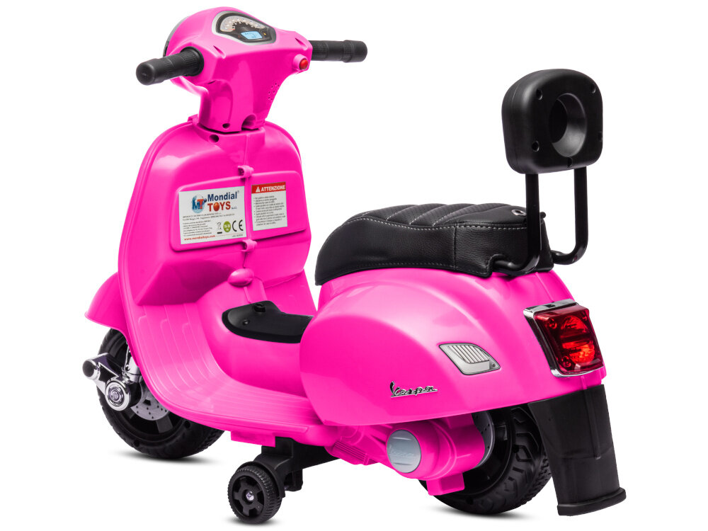 Motorek elektryczny SUN BABY Scooter Vespa Fuksja bezpieczenstwo jazdy w kazdych warunkach przednie oswietlenie LED