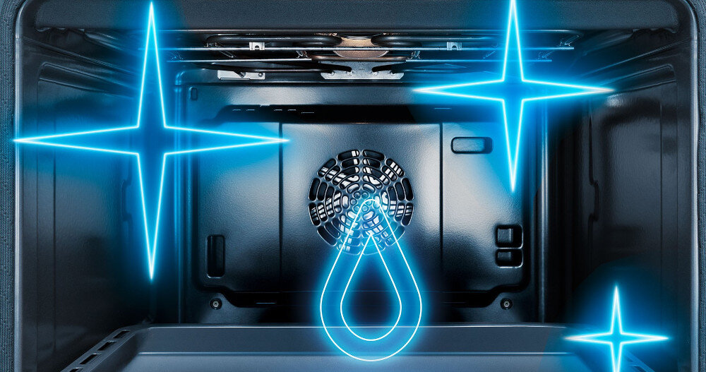 PIEKARNIK SIEMENS HB676GBS1 wizualizacja wnętrze ikony czyszczenie Pyroliza Hydroliza łatwe szybkie czyszczenie wysoka temperatura