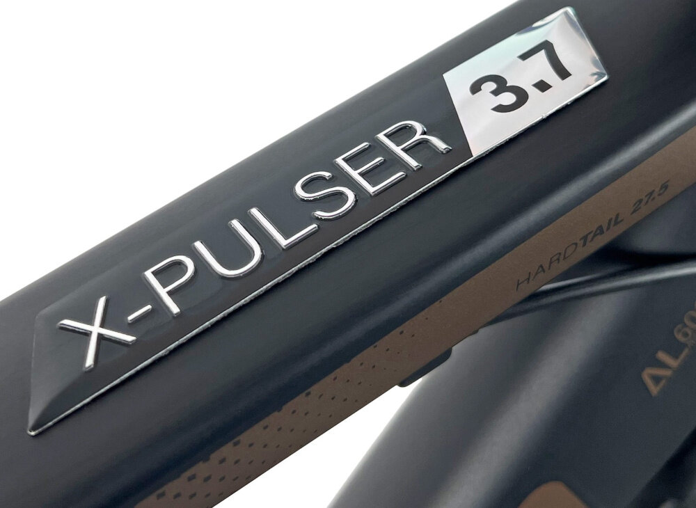 Rower górski MTB INDIANA X-Pulser 3.7 M19 27.5 cala męski Czarno-brązowy zbliżenie na ramę 19-calowa aluminiowa ramę rower zwinny lekki łatwo go podnieść odporność na korozję wybór rozmiaru ramy Twój wzrost mierzony w zrelaksowanej pozycji typ roweru dla osób o wzroście od 174 do 180 cm