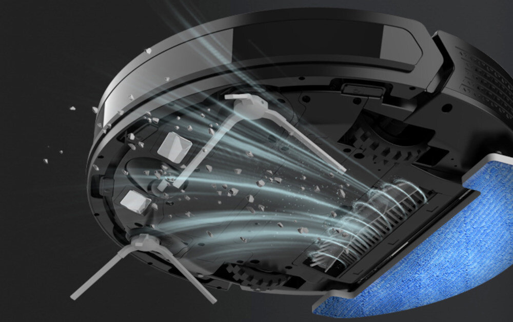 Robot sprzątający PURON PR12 PRO + Środki czystości odkurzanie mopowanie zbiornik dwufunkcyjny pojemność 