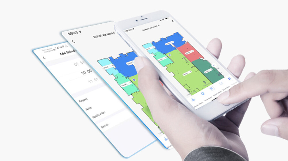 Robot sprzątający PURON PR12 PRO + Środki czystości aplikacja Tuya SmartLife Ustawianie harmonogramu Ustawianie obszarów wybra pokoje wirtualna ściana zakazane strefy Zmiana języka Włączanie/wyłączanie stan zużycia akcesoriów historia czyszczenia wybór map pilot