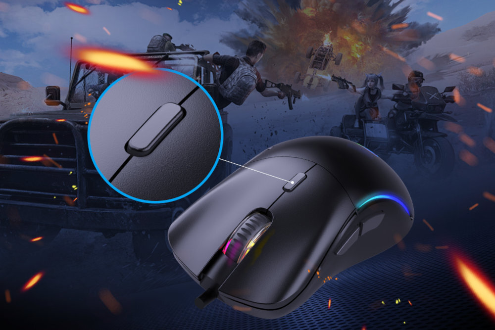 MARVO Capo 30 częstotliwości odpytywania do 1000 Hz niskie opóźnienie wejściowe - zbliżenie na przycisk regulacji dpi