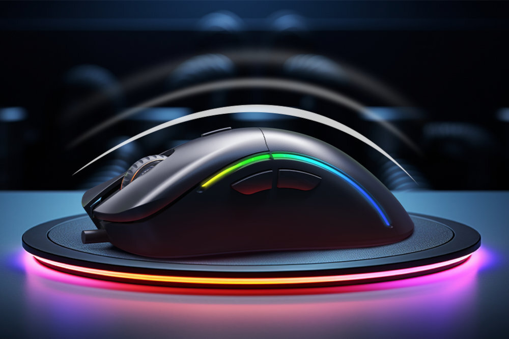 MARVO Capo 30 trwałe przełączniki żywotność 5 milionów kliknięć i odporność na intensywne użytkowanie - myszka od boku z podświetleniem rgb