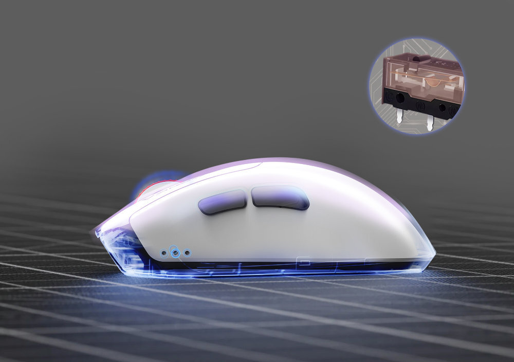 MARVO Monka Rapid przełączniki mechaniczne Kailh GM 4.0 60 milionów kliknięć wysoką wydajność - myszka od boku oraz przełącznik 