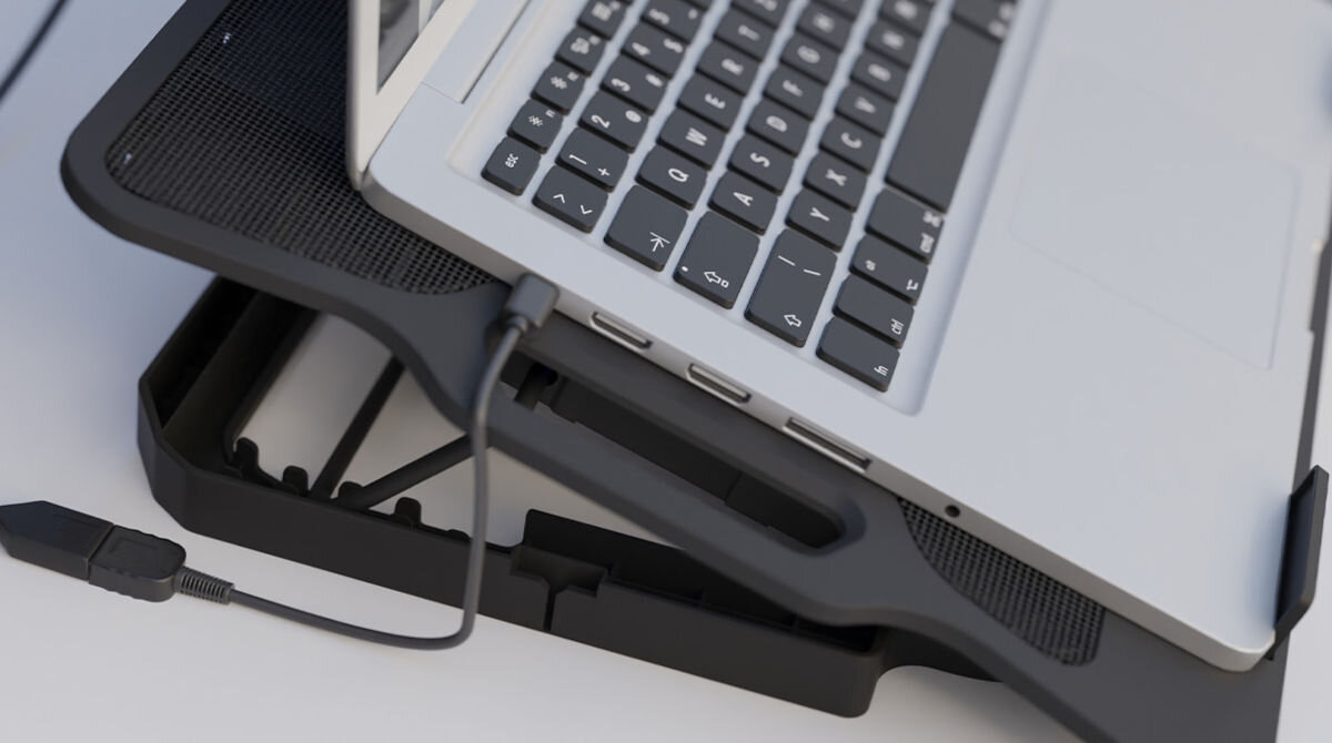 Podstawka chłodząca NATEC Dipper 2 zasilanie przez USB-A USB-C kabel USB-A / USB-A w zestawie adapter USB-A / USB-C