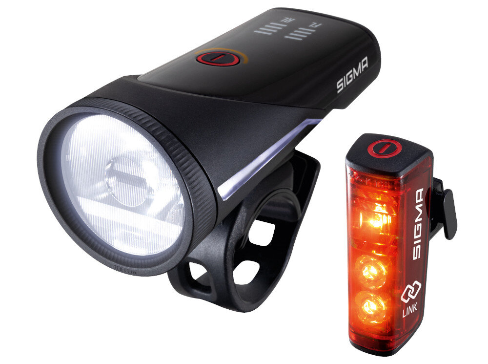 Zestaw lampek rowerowych SIGMA Aura 100 Blaze Pięć trybów świecenia czas pracy oświetlenie dostosowanie