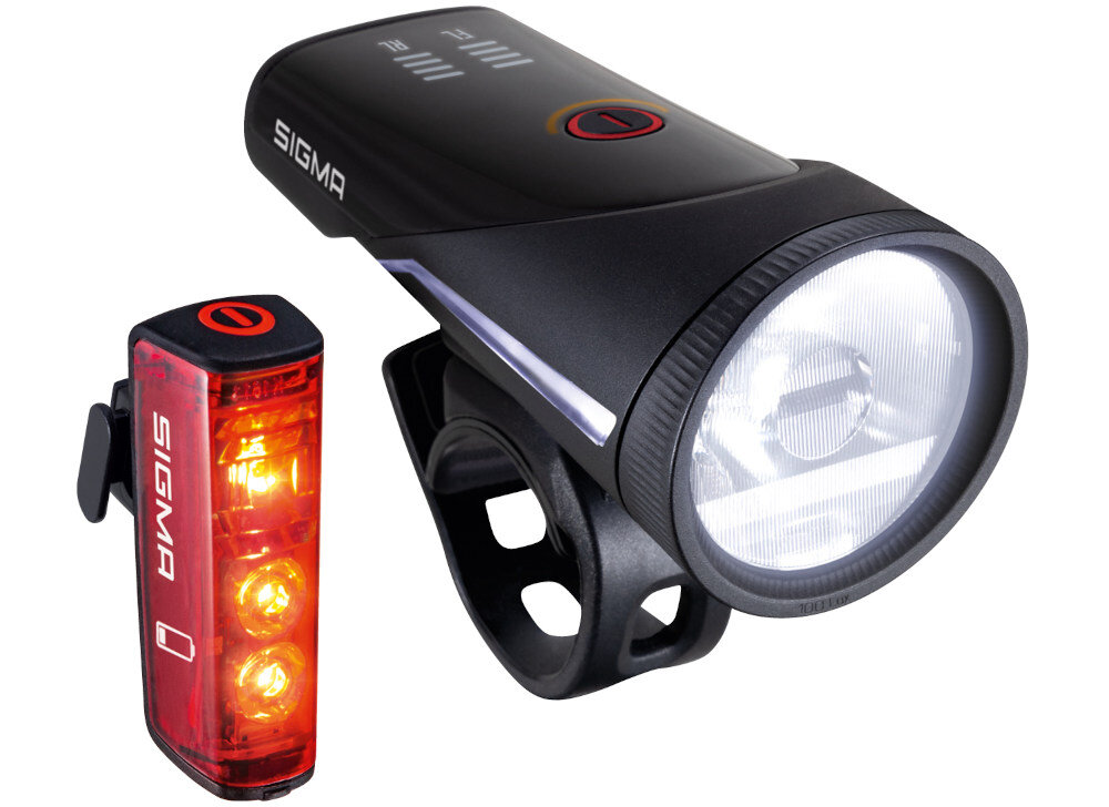 Zestaw lampek rowerowych SIGMA Aura 100 Blaze rozkład natężenia światła wysoka jakość diody LED OSRAM