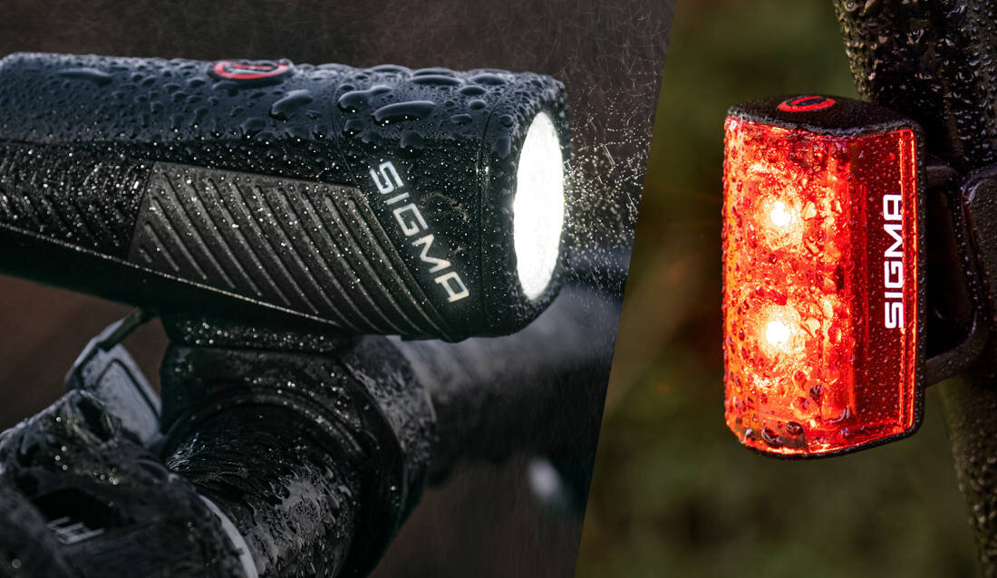 Zestaw lampek rowerowych SIGMA Buster 400 Set W RL 80  trudne warunki pogodowe wodoodporność IPX4